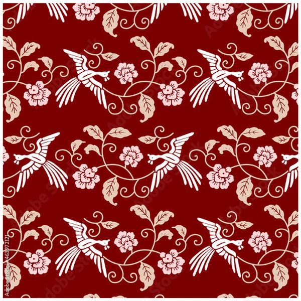 Fototapeta 伝統的な和のパターン背景のベクター素材