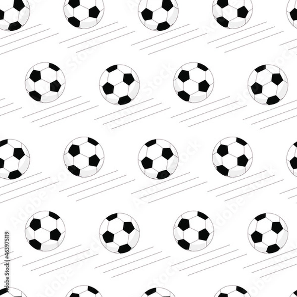 Fototapeta Soccer ball on a white background. Seamless vector pattern.