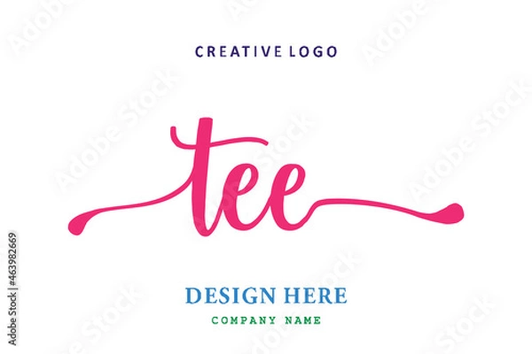 Fototapeta TEE lettering logo is simple, easy to understand and authoritative