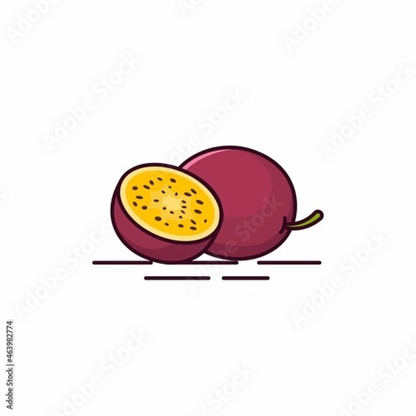 Obraz Passion fruit vector. Passion fruit illustration.