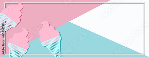 Fototapeta Ice cream sticks Modern banner design template - Suitable for advertising and promotion in social media post, blog, web, cover, header