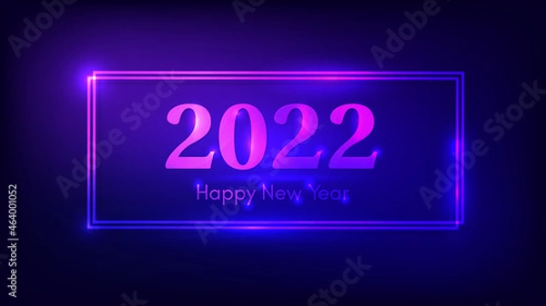 Obraz 2022 Happy New Year neon background