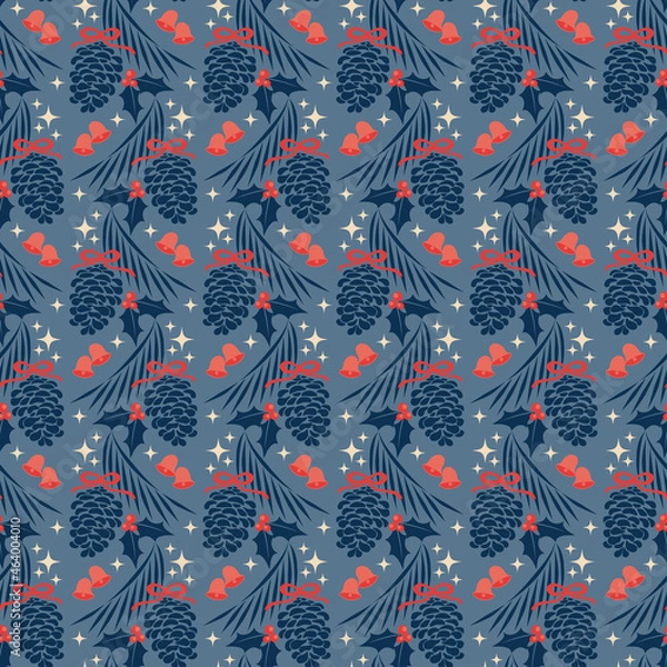 Fototapeta Noel - Pine cones (repeat pattern)
