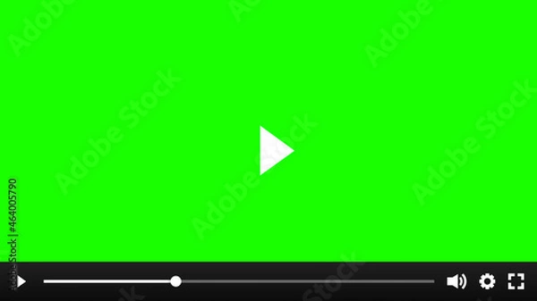 Obraz video multimedia player mockup template design for web green screen 