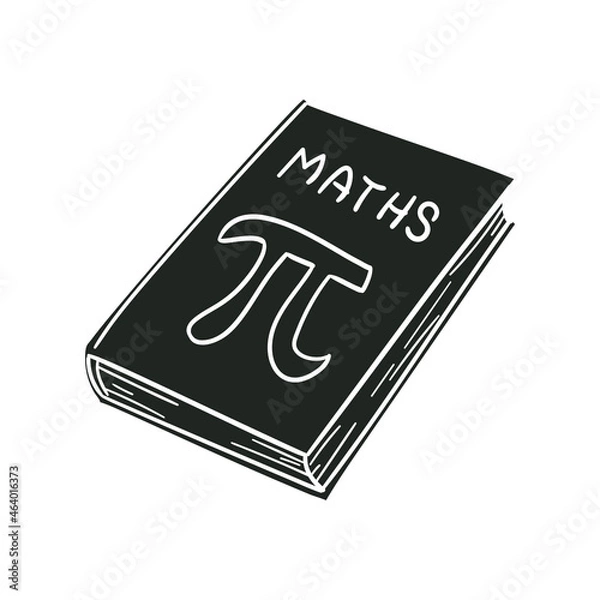 Fototapeta Maths Book  Icon Silhouette Illustration. Education Vector Graphic Pictogram Symbol Clip Art. Doodle Sketch Black Sign.