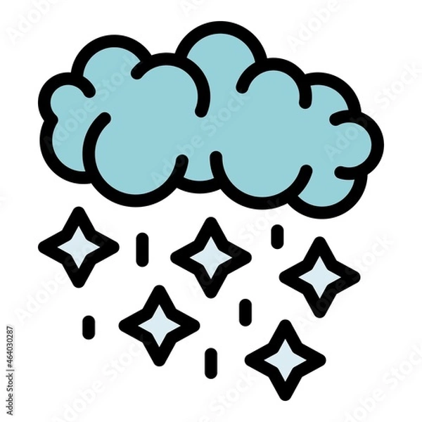 Fototapeta Blizzard cloud icon. Outline blizzard cloud vector icon color flat isolated