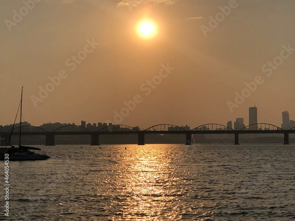 Obraz sunset over the river