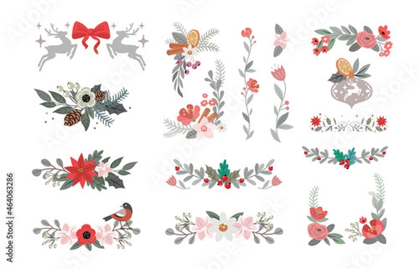 Obraz Christmas Holly Decoration for cards.