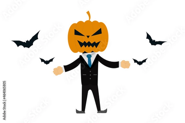 Obraz Halloween Pumpkin man vector design.
