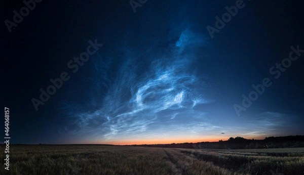Obraz landscape with noctilucent clouds 