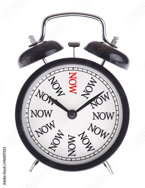 Obraz Alarm clock with the word Now