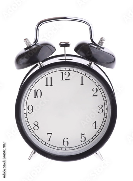 Obraz Alarm clock without hands isolated on white background