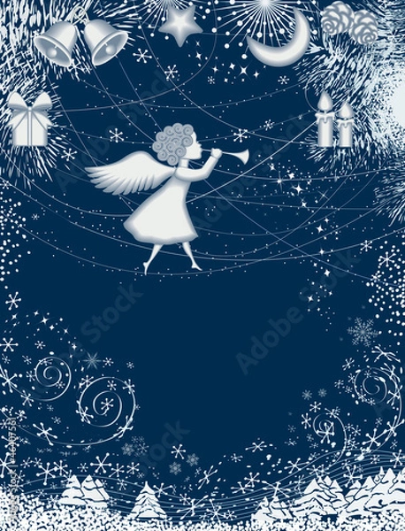 Obraz Christmas card with angel