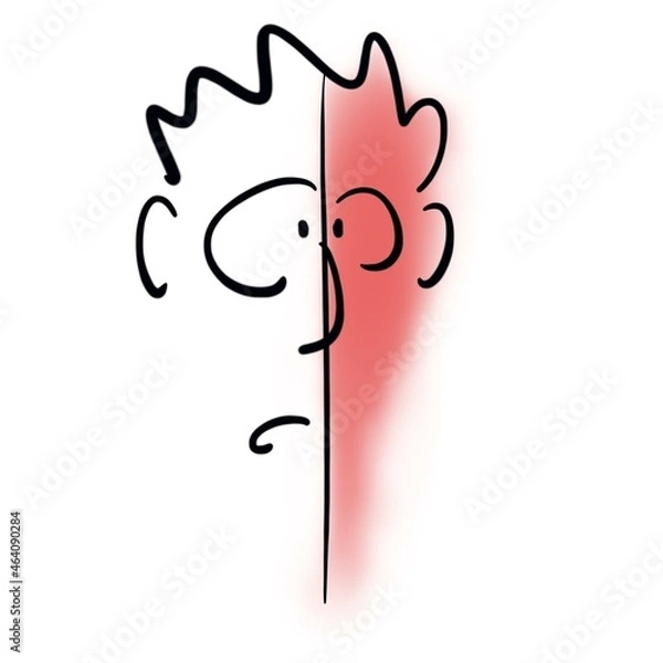 Obraz Red and white face at the same time