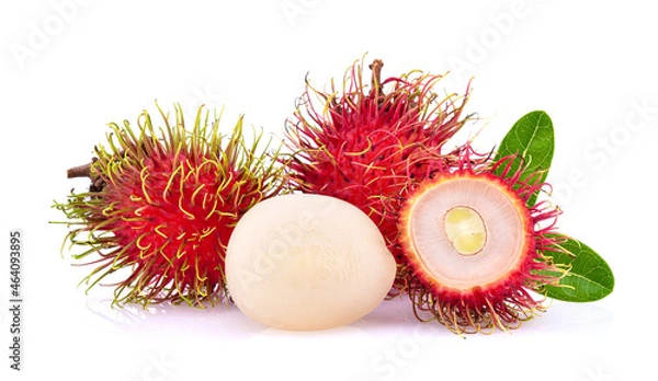 Fototapeta rambutan sweet delicious fruit isolated on white background