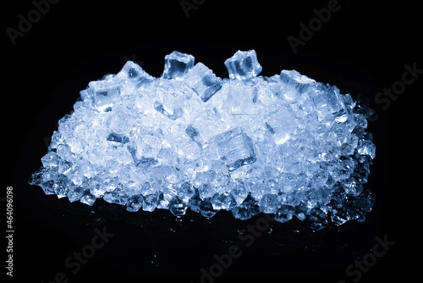 Fototapeta Ice crystal cubes, space for text or design.