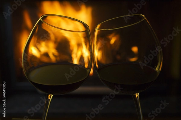 Obraz Red Wine by the Fire