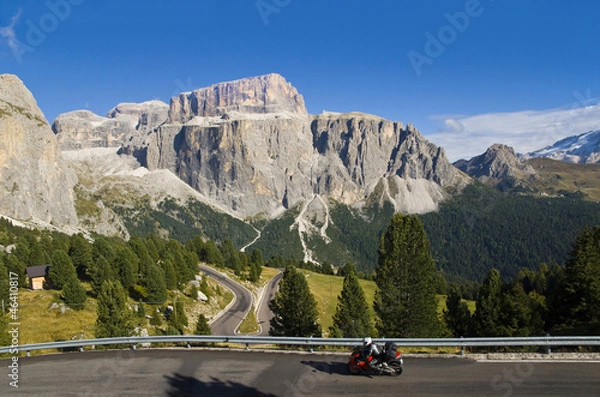 Obraz Motorradfahrer am Sellajoch