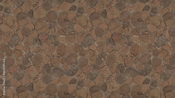 Obraz Panorama brown stone wall texture and background