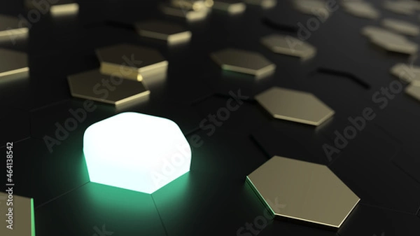 Fototapeta 3D futuristic hexagon mosaic background, illustration