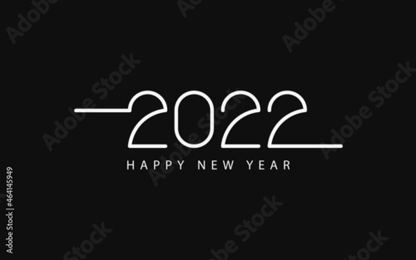 Obraz Happy New Year 2022 text design. Minimalistic text template