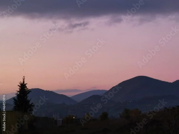 Obraz sunset in the mountains