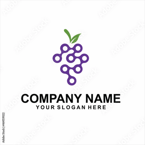 Fototapeta grape fruit logo vector