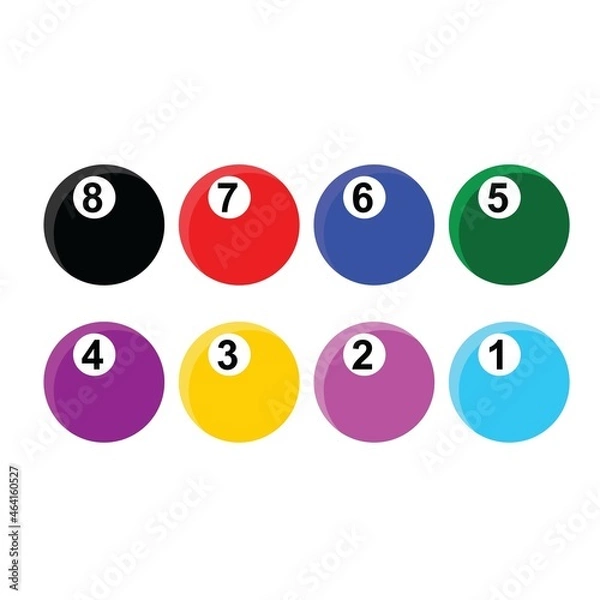 Fototapeta 8 ball pool game isolated on white background