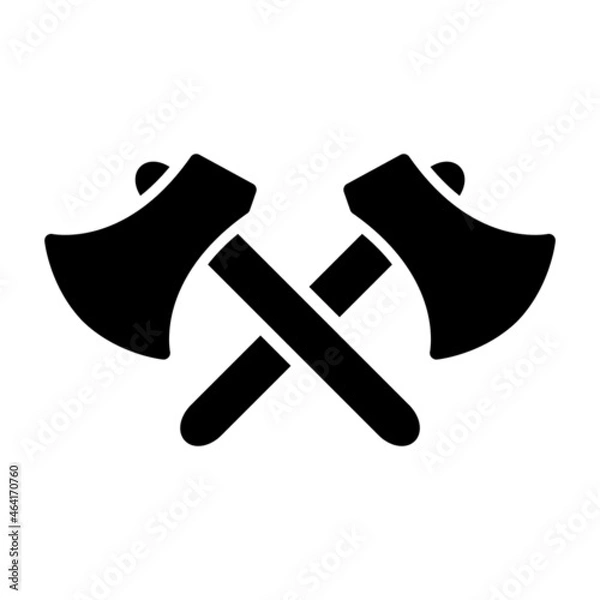 Fototapeta Axe icon. Black icon isolated on white background. Axe simple silhouette. Web site page and mobile app design vector element.