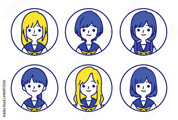 Fototapeta 人物アイコンセット_女子高生