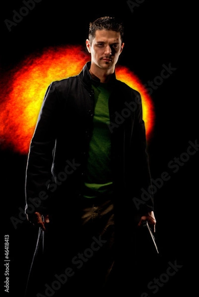 Obraz Man emerging from the shadows