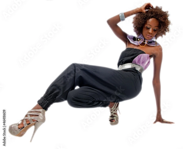 Obraz Long legs crouching on the floor