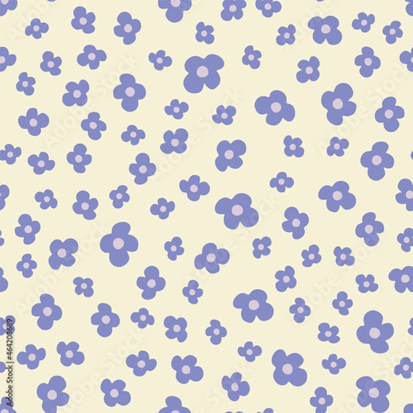 Fototapeta Vector Ditsy Allover Floral Seamless Pattern Background