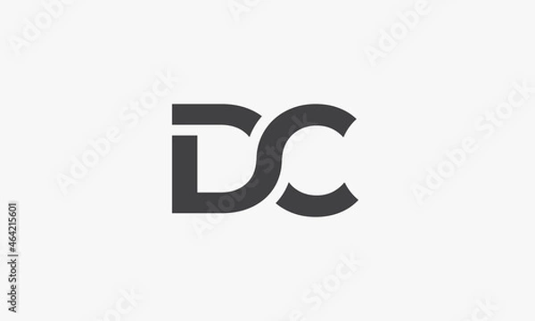 Obraz DC letter logo isolated on white background.