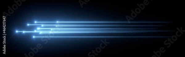 Fototapeta Data transfer concept. Blue rays of light. 