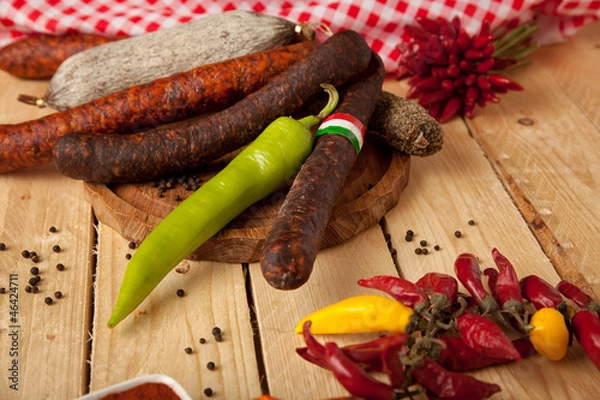 Obraz Ungarisches Salami-Sortiment