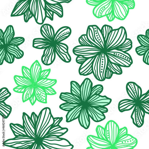 Obraz seamless pattern with green flowers