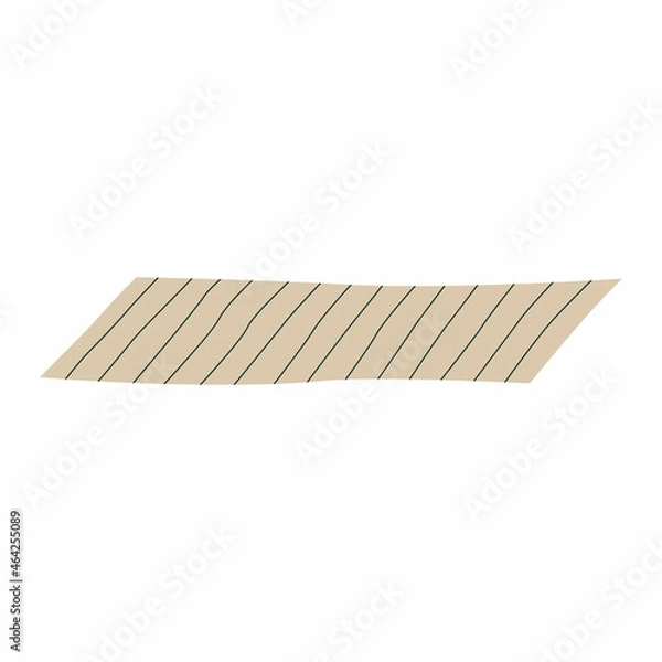 Fototapeta Striped rug for the house. Vector illustration in Scandinavian style isolated on a white background. Earth colors. Simple flat cartoon style