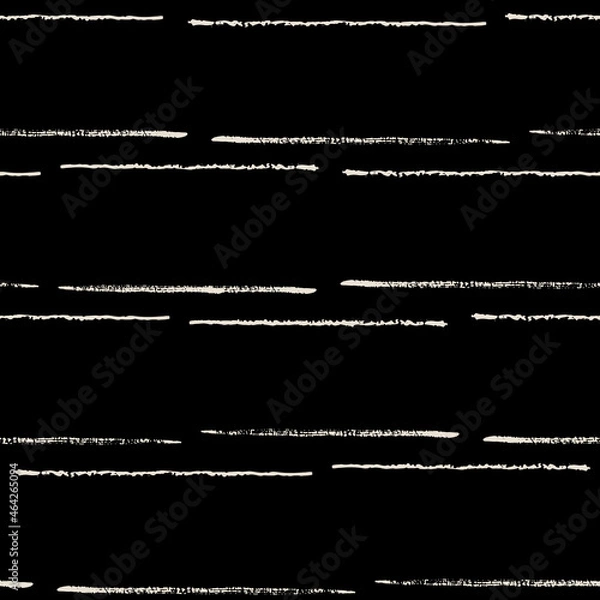 Fototapeta Vector chalk white stripes black seamless pattern