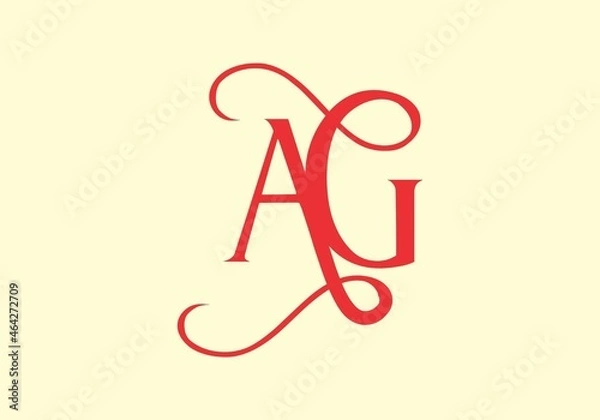 Obraz Simple shape of AG initial letter