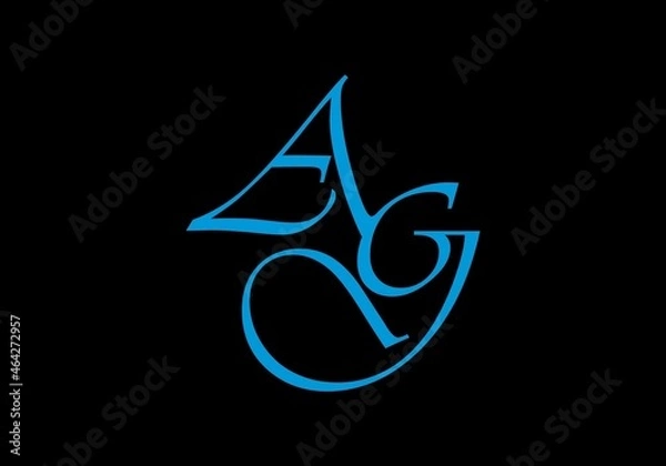 Fototapeta Simple shape of AG initial letter