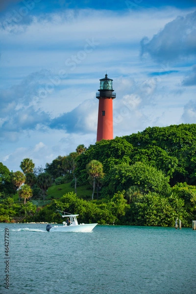 Fototapeta Jupiter Lighthouse and Boat