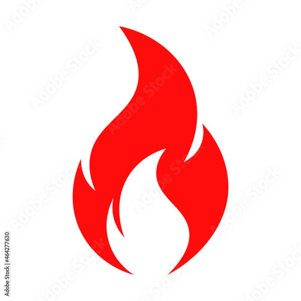 Obraz Fire flame logo vector illustration design template. Fire red flame icon on a white background