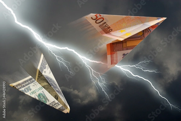 Obraz Euro and dollar plane