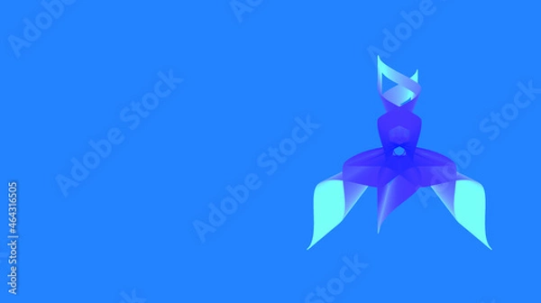 Obraz Isolated on blue background. Geometric shape composed of purple, and turquoise colors. Vector art. Adobe illustrator EPS 8