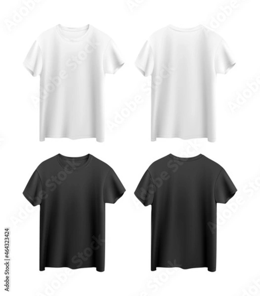 Fototapeta white and black t-shirts isolated on white background