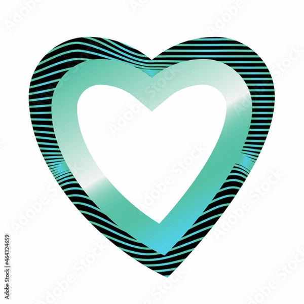 Fototapeta Abstract heart icon made from lines. white background. Illustration vector