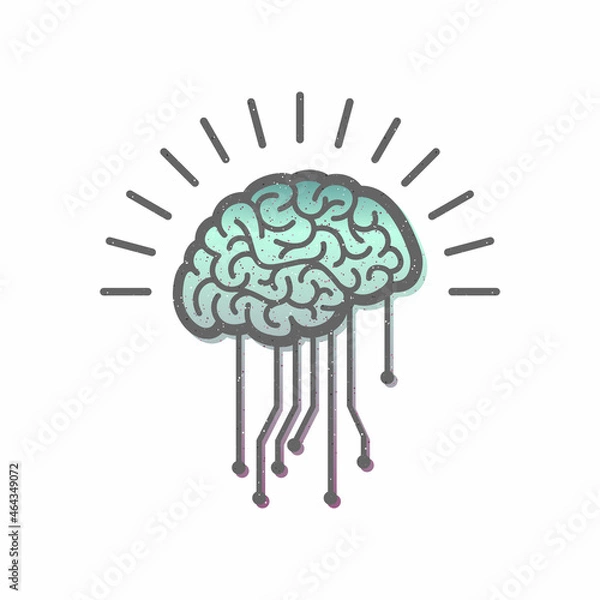 Fototapeta Artificial Intelligence brain icon