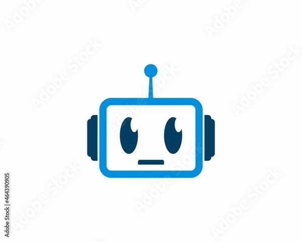 Fototapeta Simple robot head vector logo