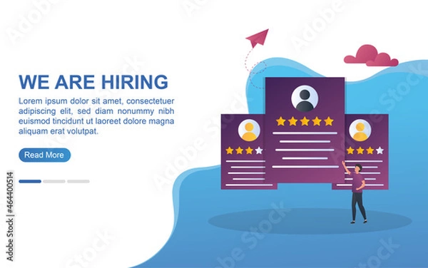 Obraz Illustration concept of we are hiring with the person currently selecting the candidate.